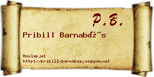 Pribill Barnabás névjegykártya